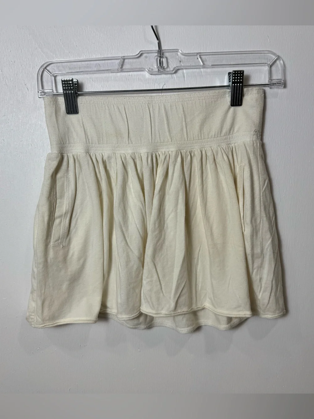 Abercrombie & Fitch Ivory Pocket Mini Skirt XS Soft Stretch Cottagecore boho